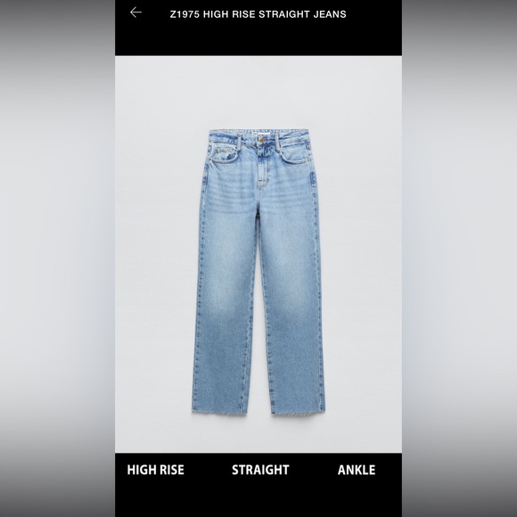 Zara High Rise Straight Jean - Picture 1 of 4